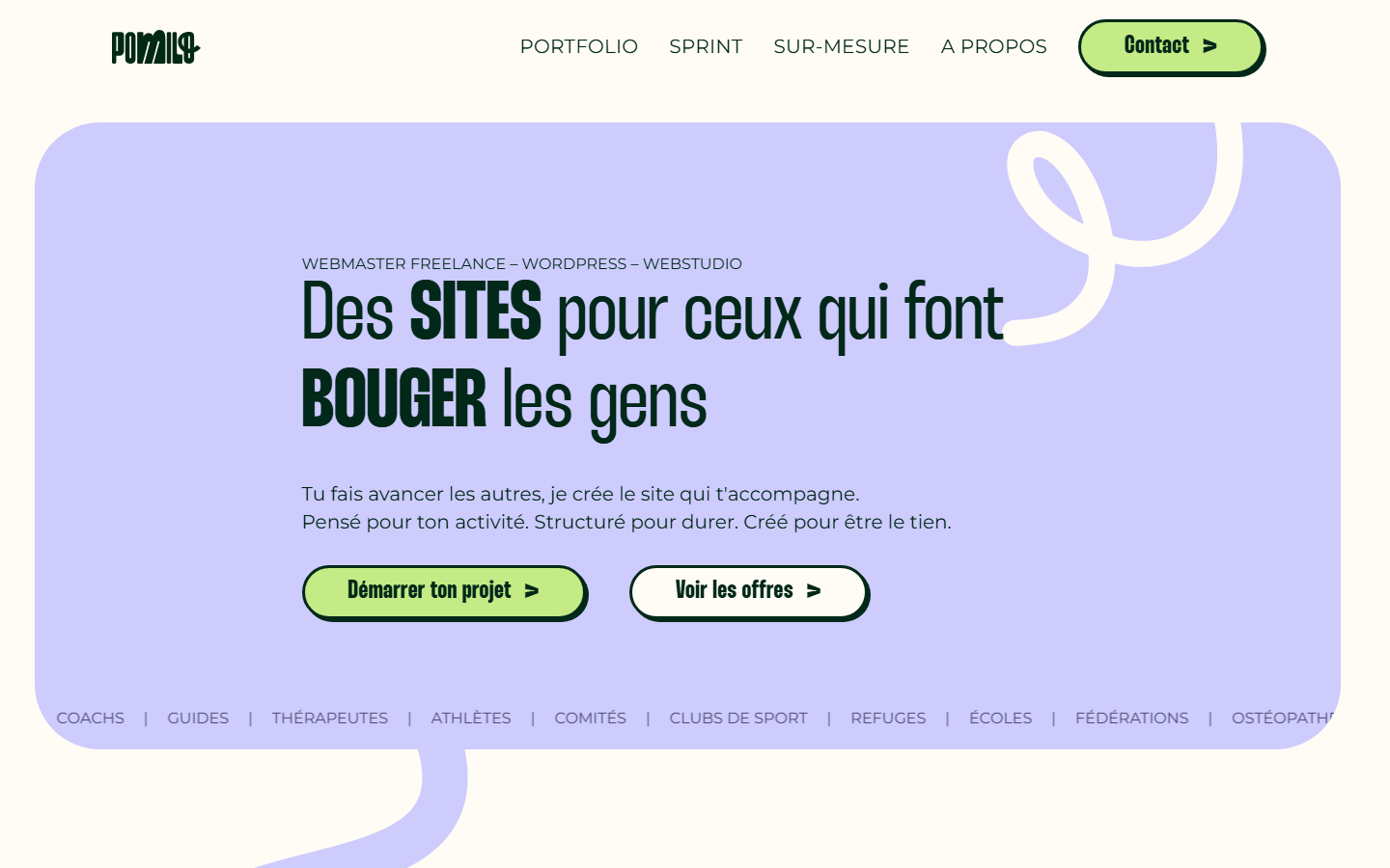 Aperçu du site de Millot