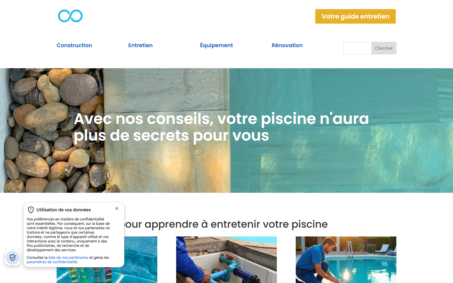 Aperçu du site de POOLCARE