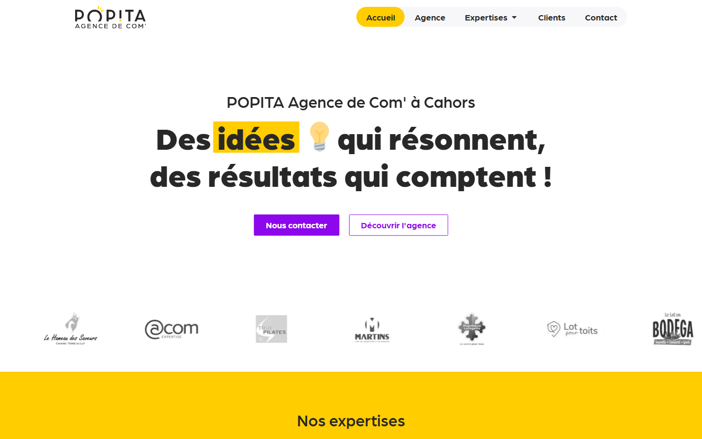 Aperçu du site de Popita