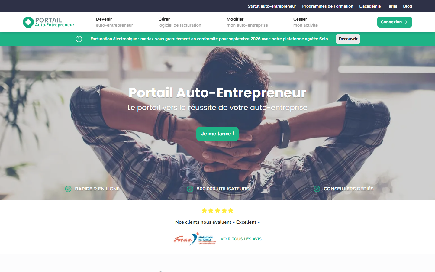 Aperçu du site de Portail Auto-Entrepreneur
