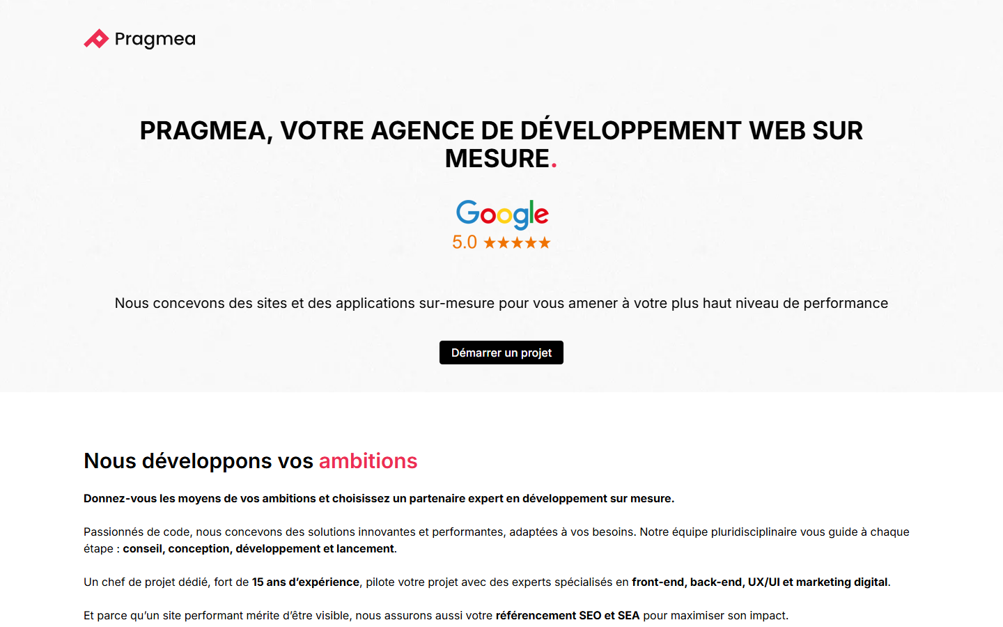 Aperçu du site de PRAGMEA