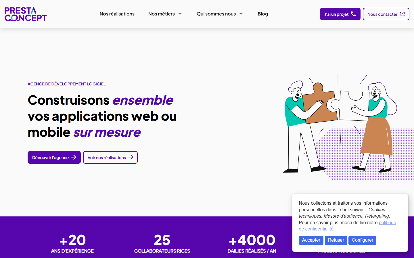 Aperçu du site de PRESTA CONCEPT