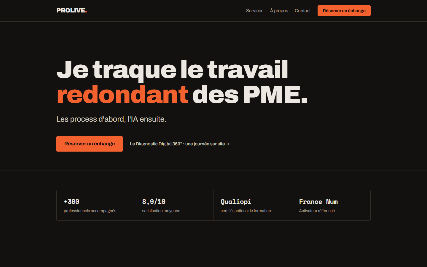 Aperçu du site de PROLIVE SAS