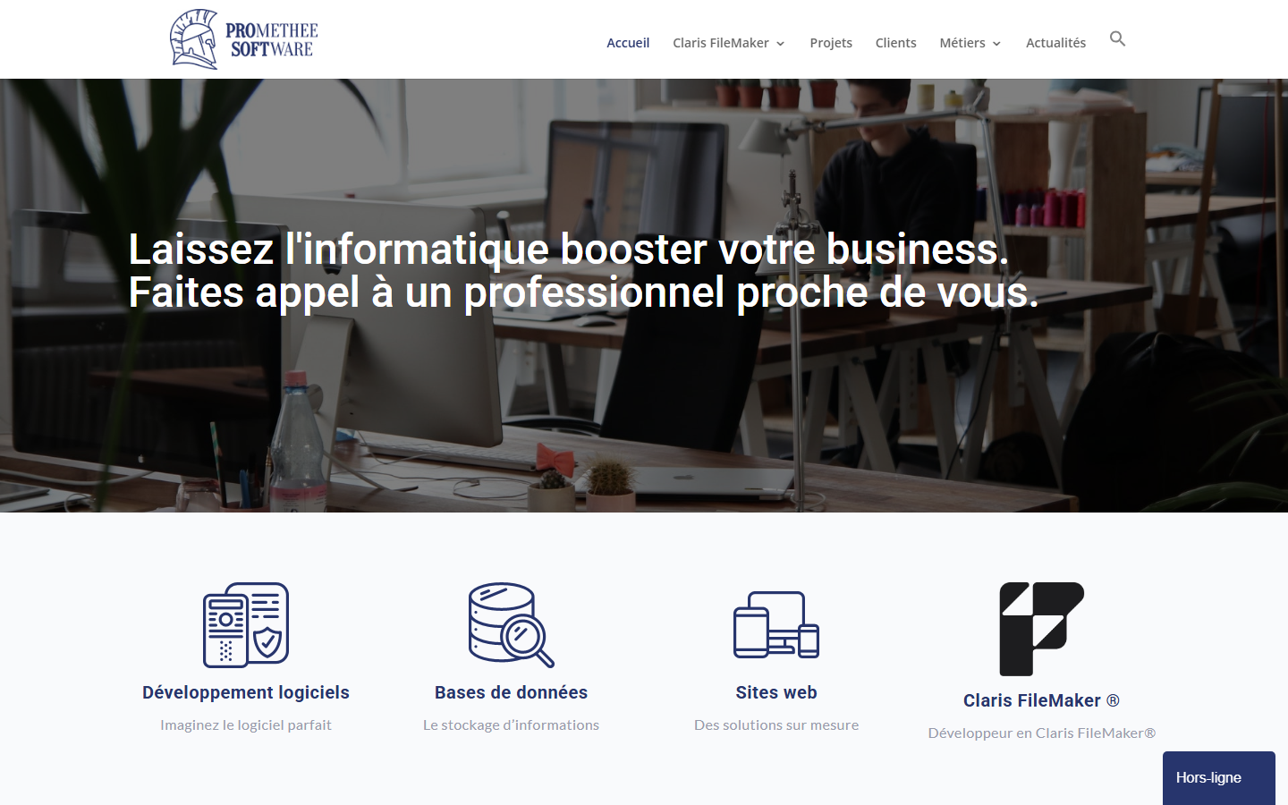 Aperçu du site de Pro-soft