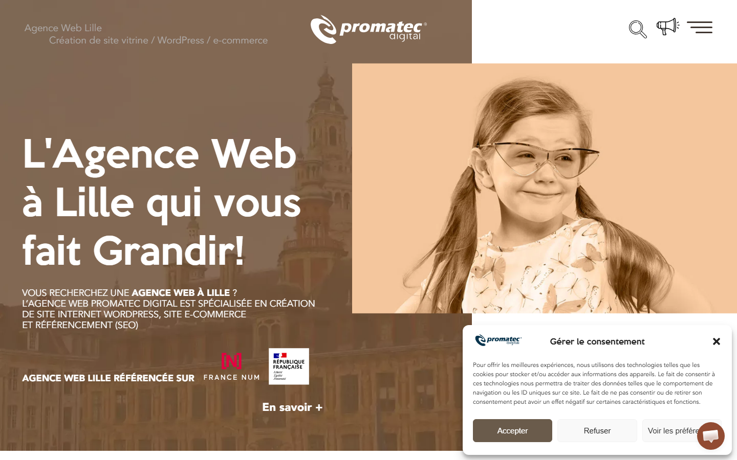 Aperçu du site de Promatec Digital