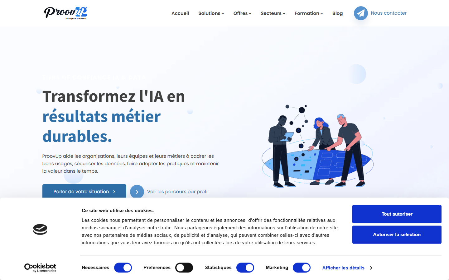 Aperçu du site de PROOVUP