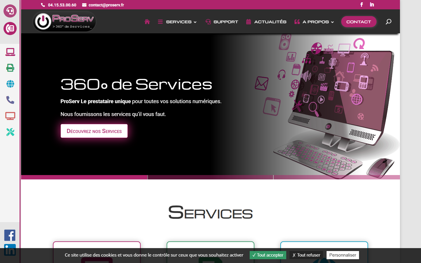 Aperçu du site de PROSERV