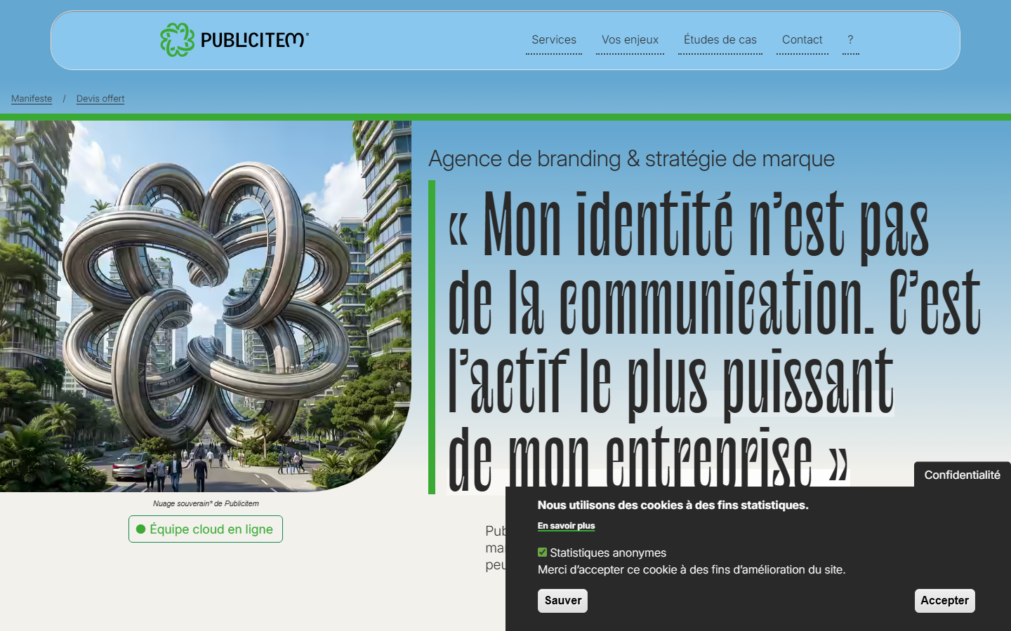 Aperçu du site de PUBLICITEM