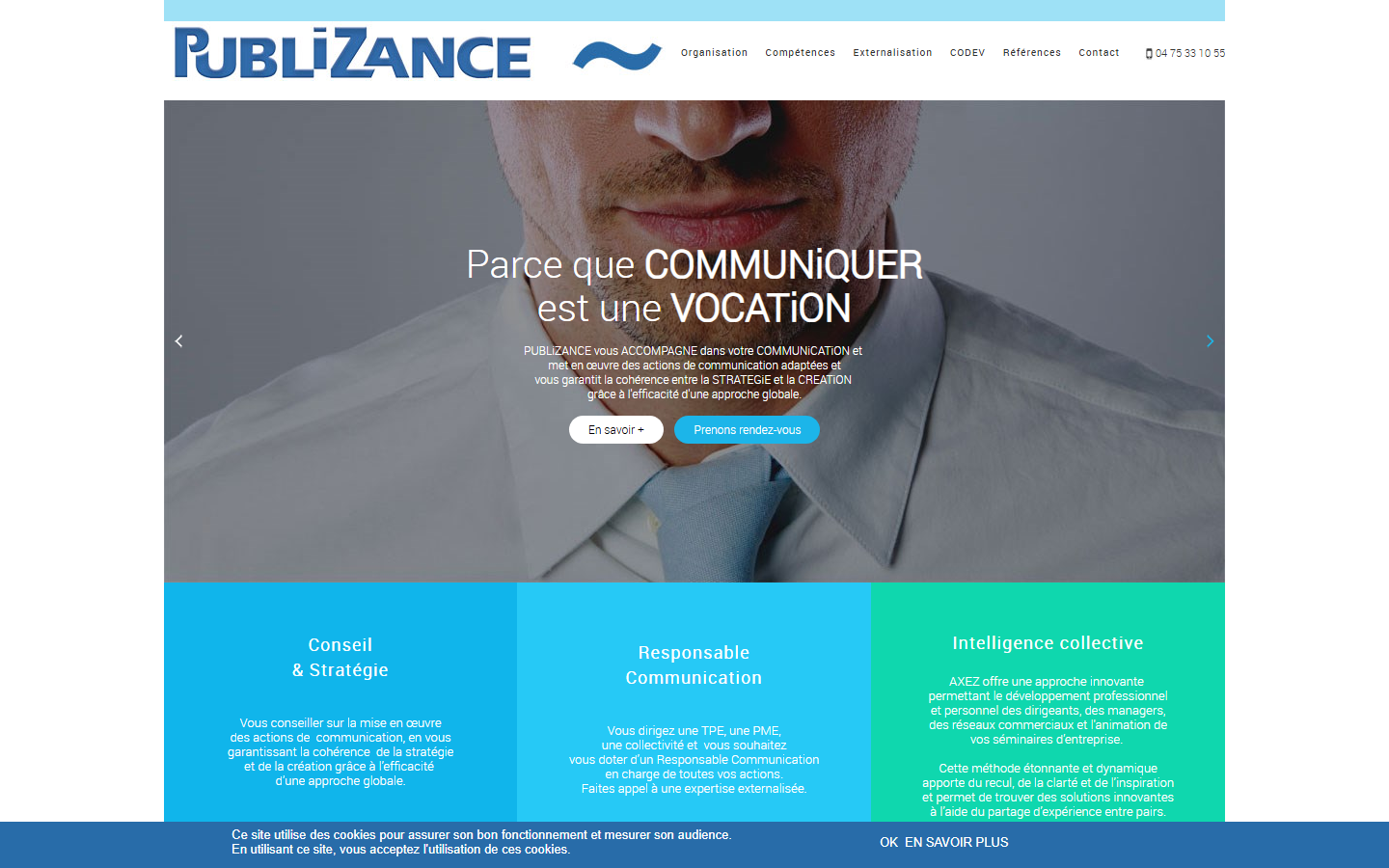 Aperçu du site de Publizance