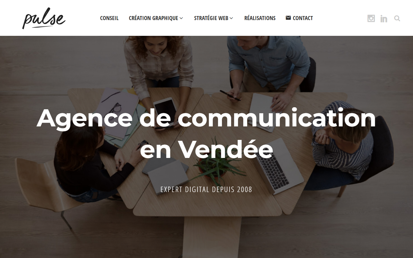 Aperçu du site de Pulse Communication