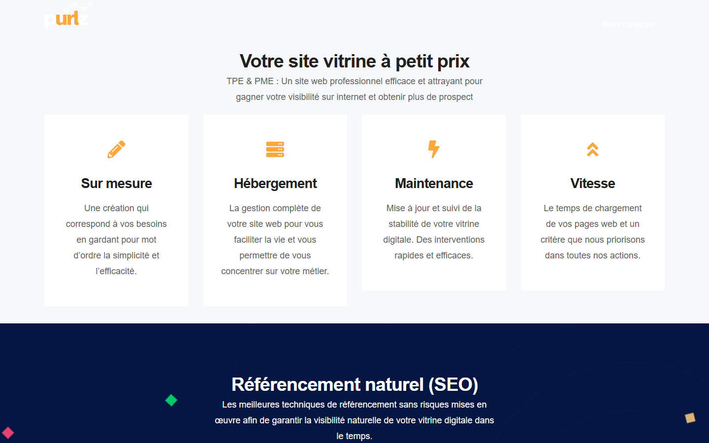 Aperçu du site de Purlz