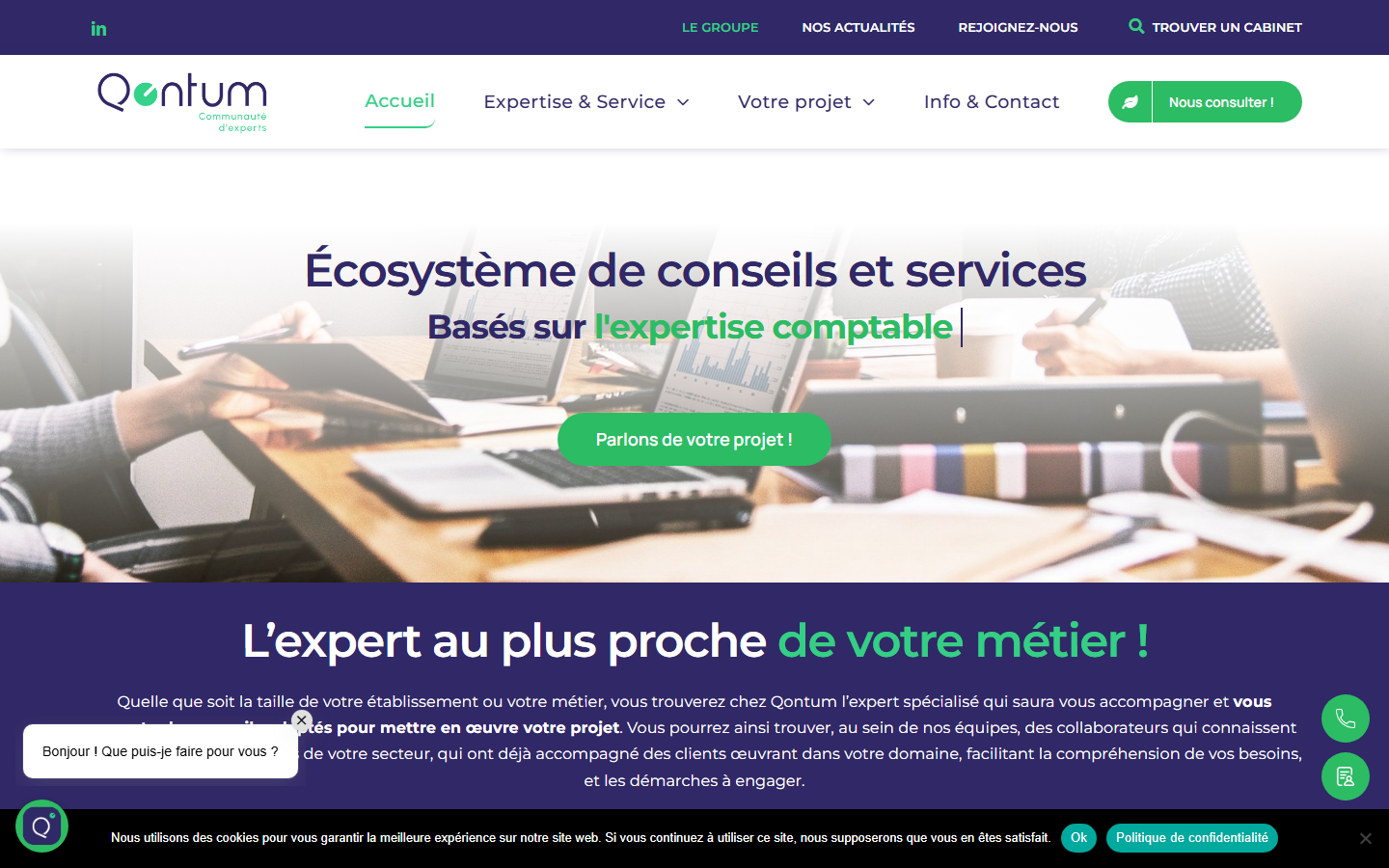 Aperçu du site de QONTUM