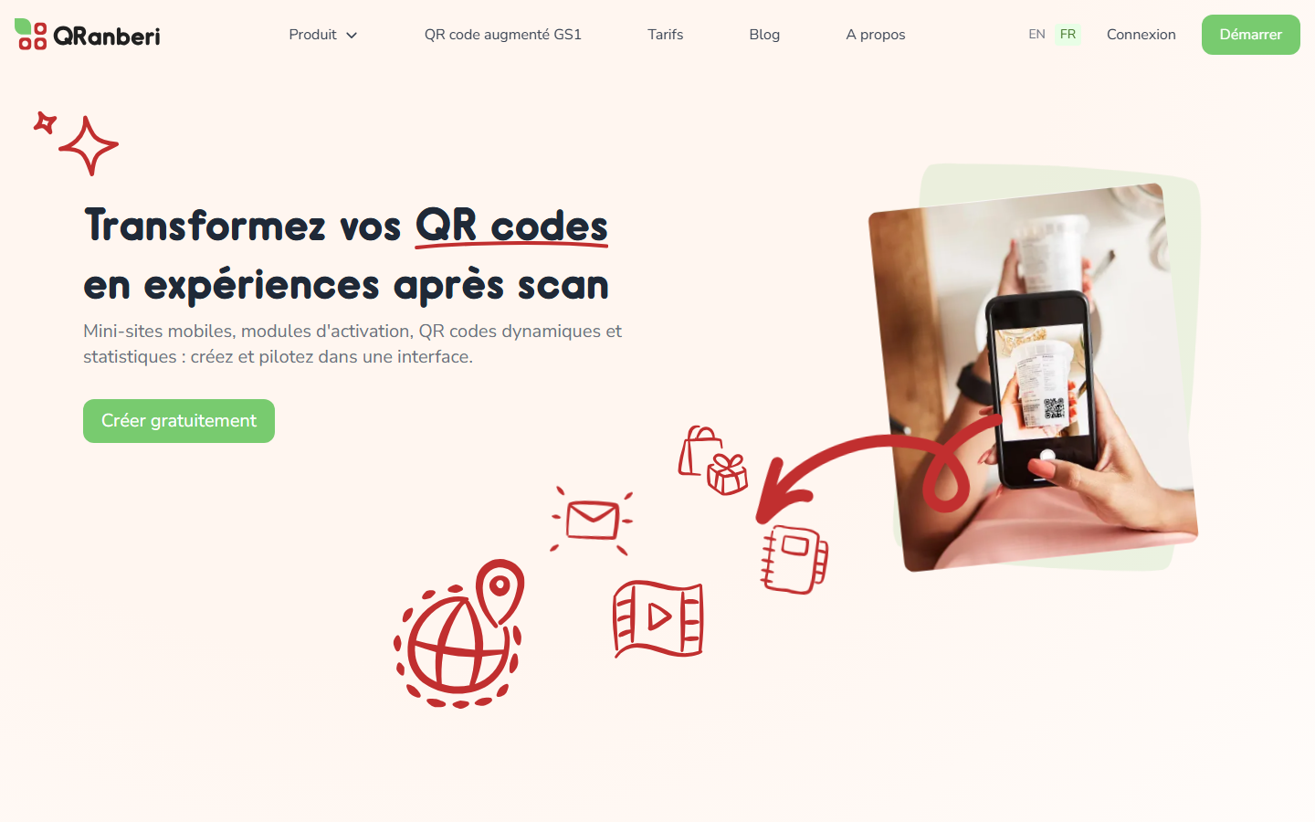Aperçu du site de QRanberi