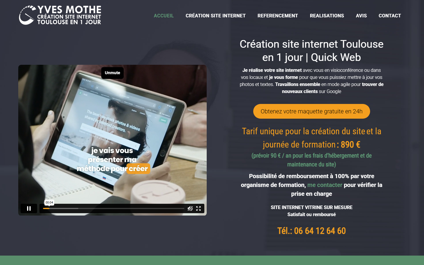 Aperçu du site de Quick Web & One Reputation