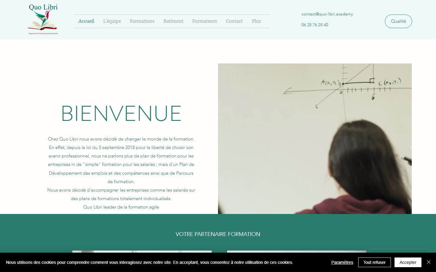Aperçu du site de QUO LIBRI