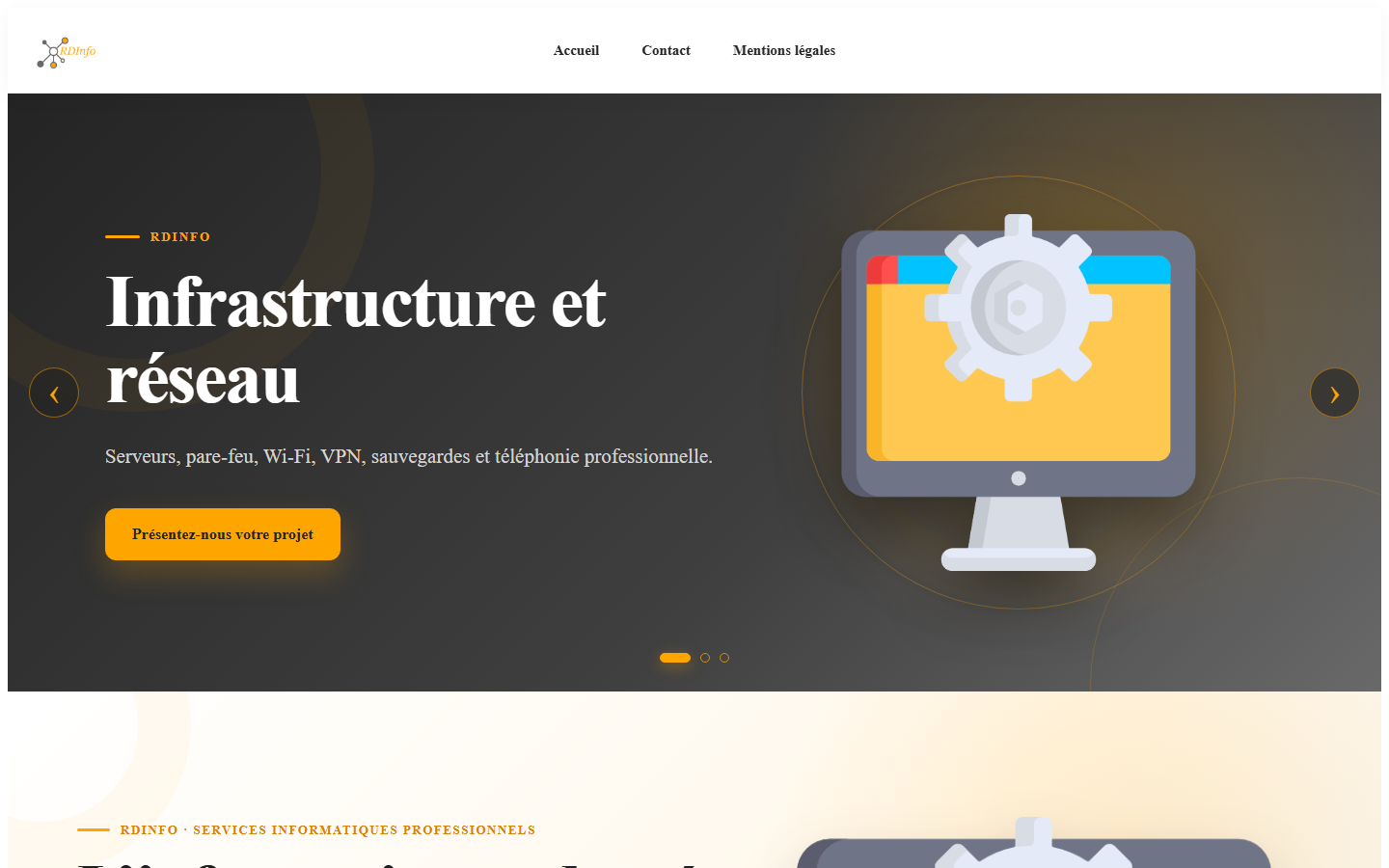 Aperçu du site de RDINFO