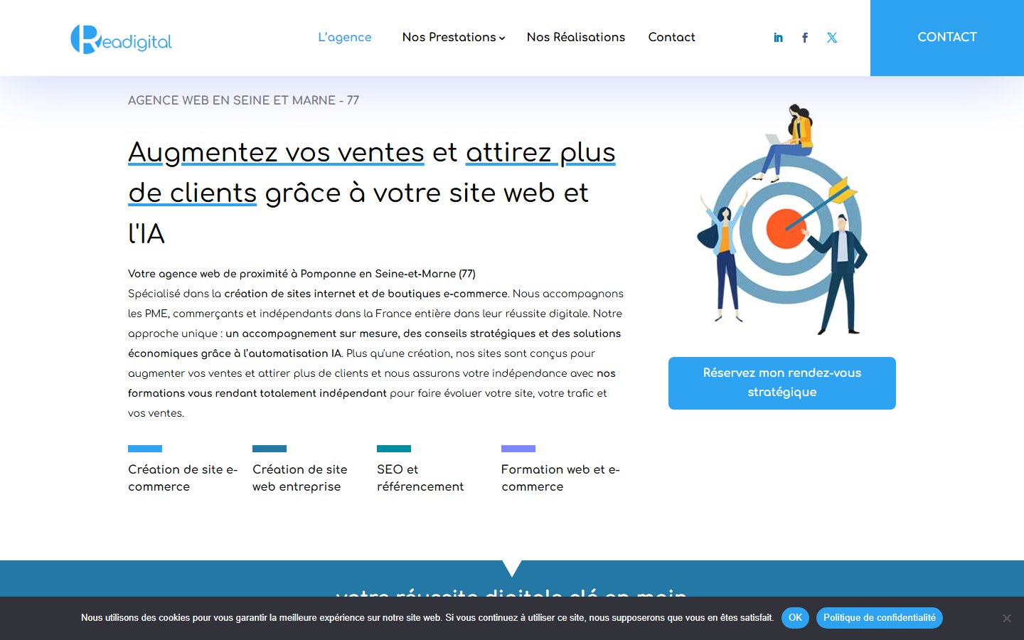 Aperçu du site de READIGITAL
