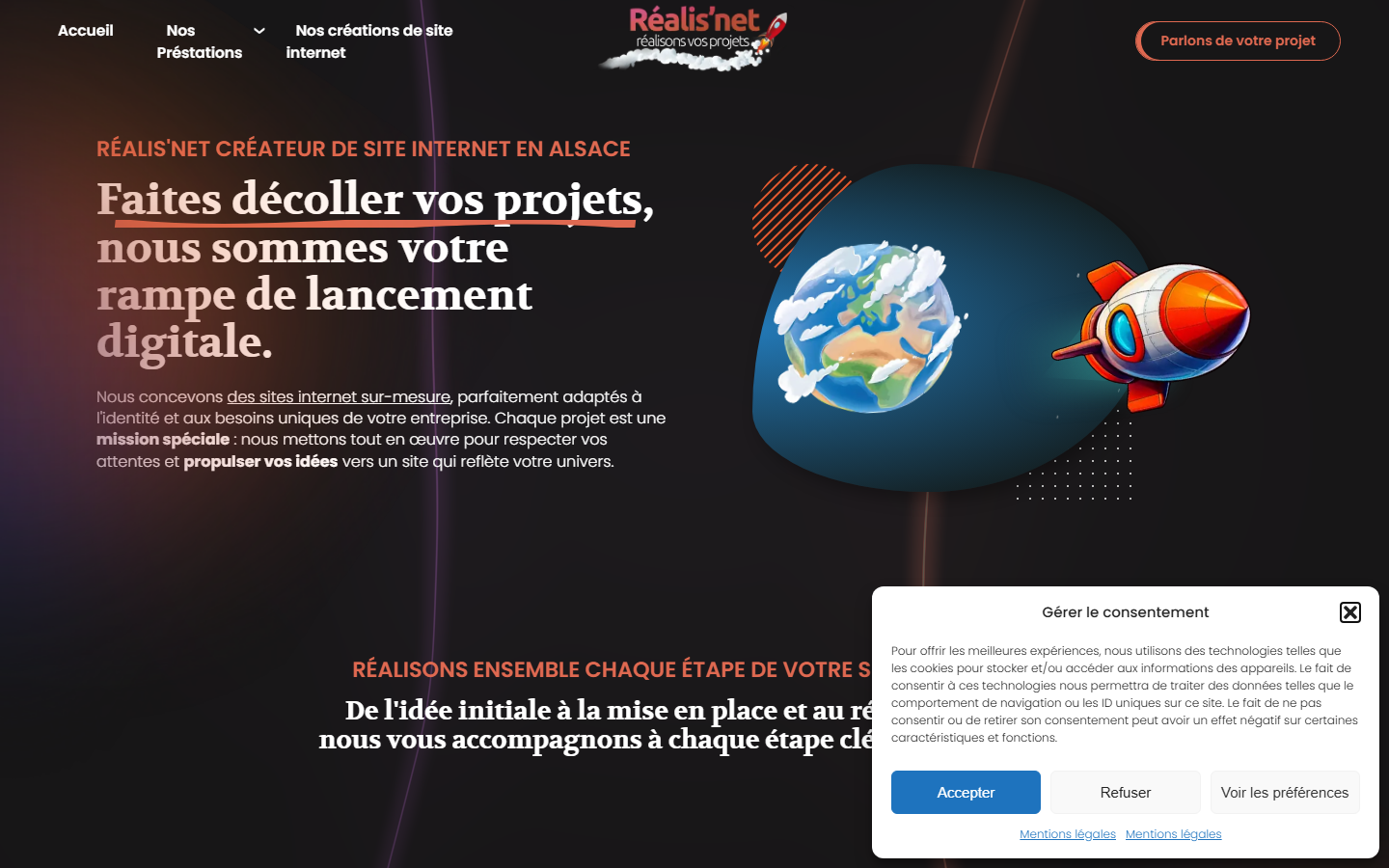 Aperçu du site de Réalis'net