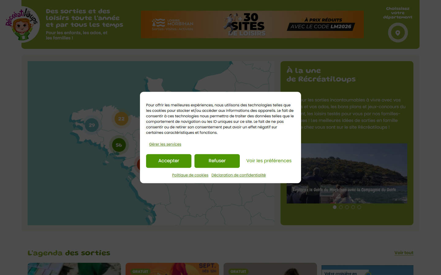 Aperçu du site de Récréatiloups