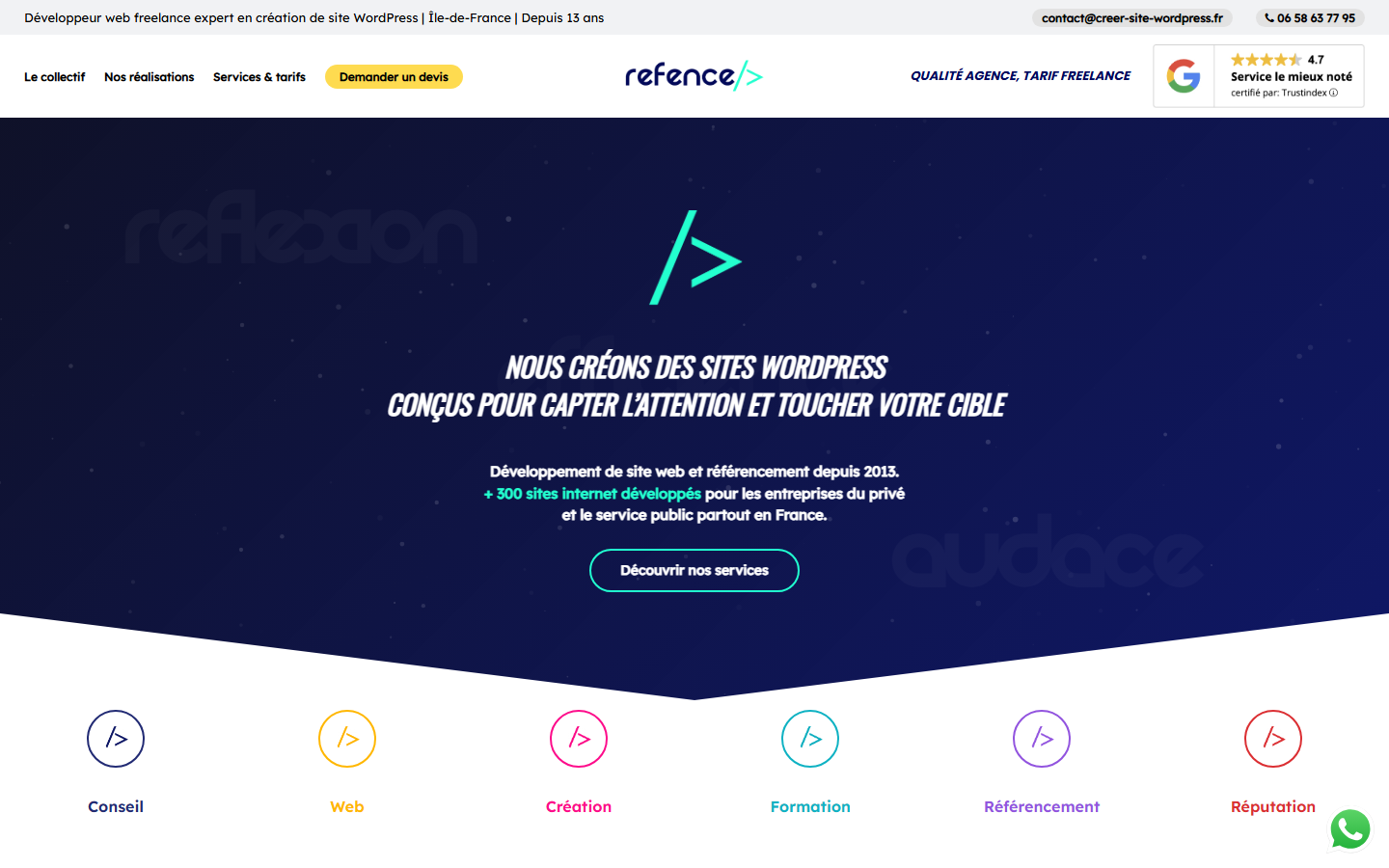 Aperçu du site de Refence
