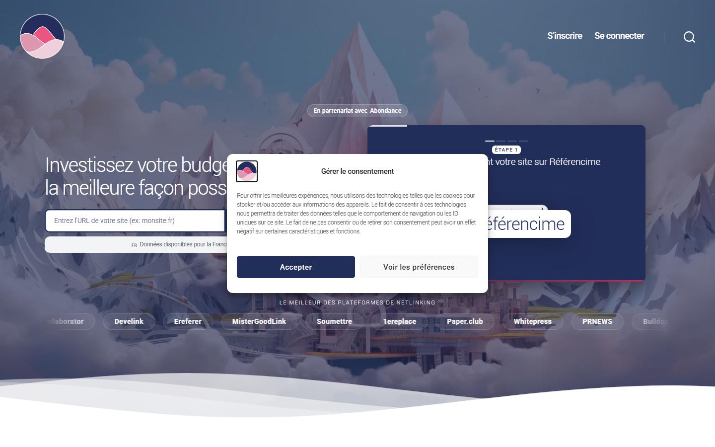 Aperçu du site de Referencime