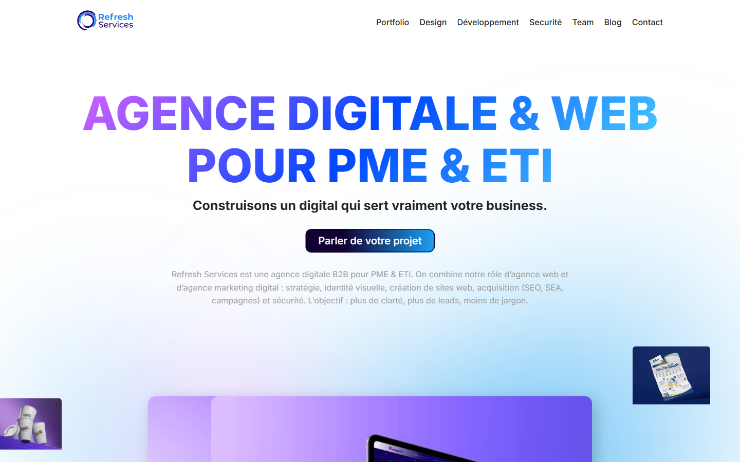 Aperçu du site de REFRESH SERVICES