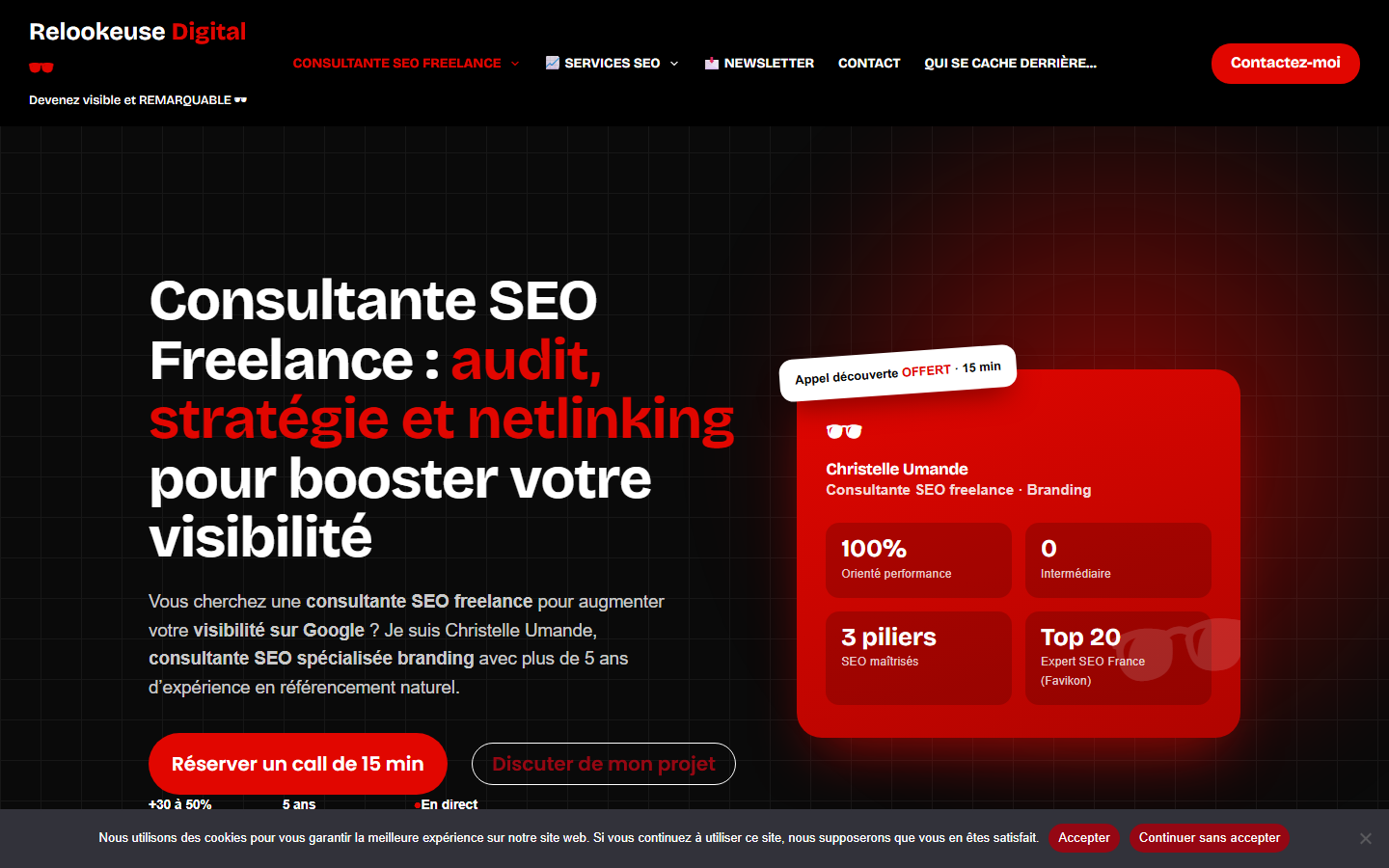 Aperçu du site de Relookeuse Digital
