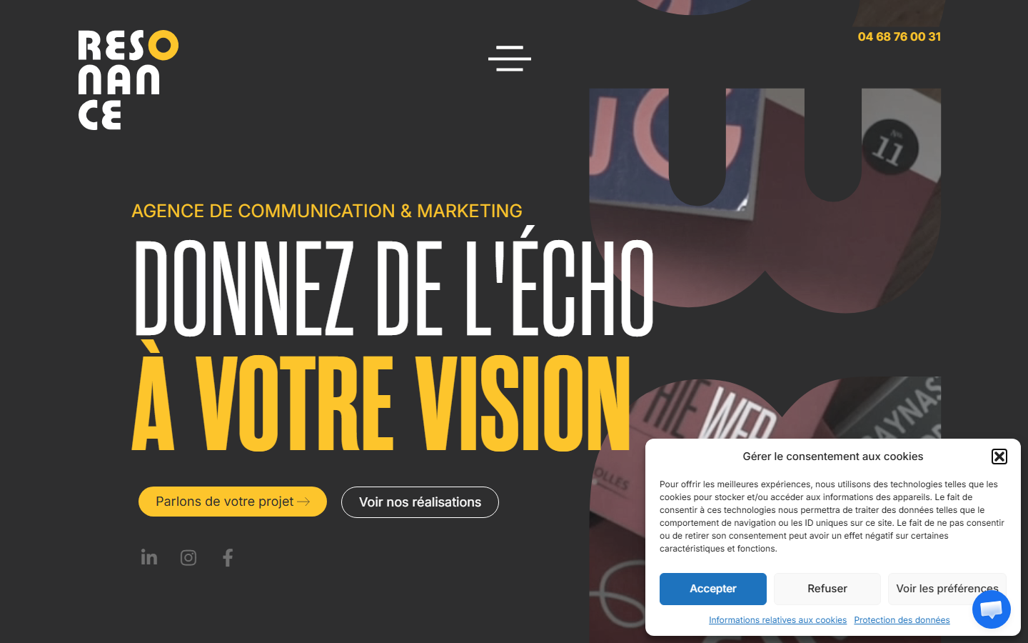 Aperçu du site de RESONANCE