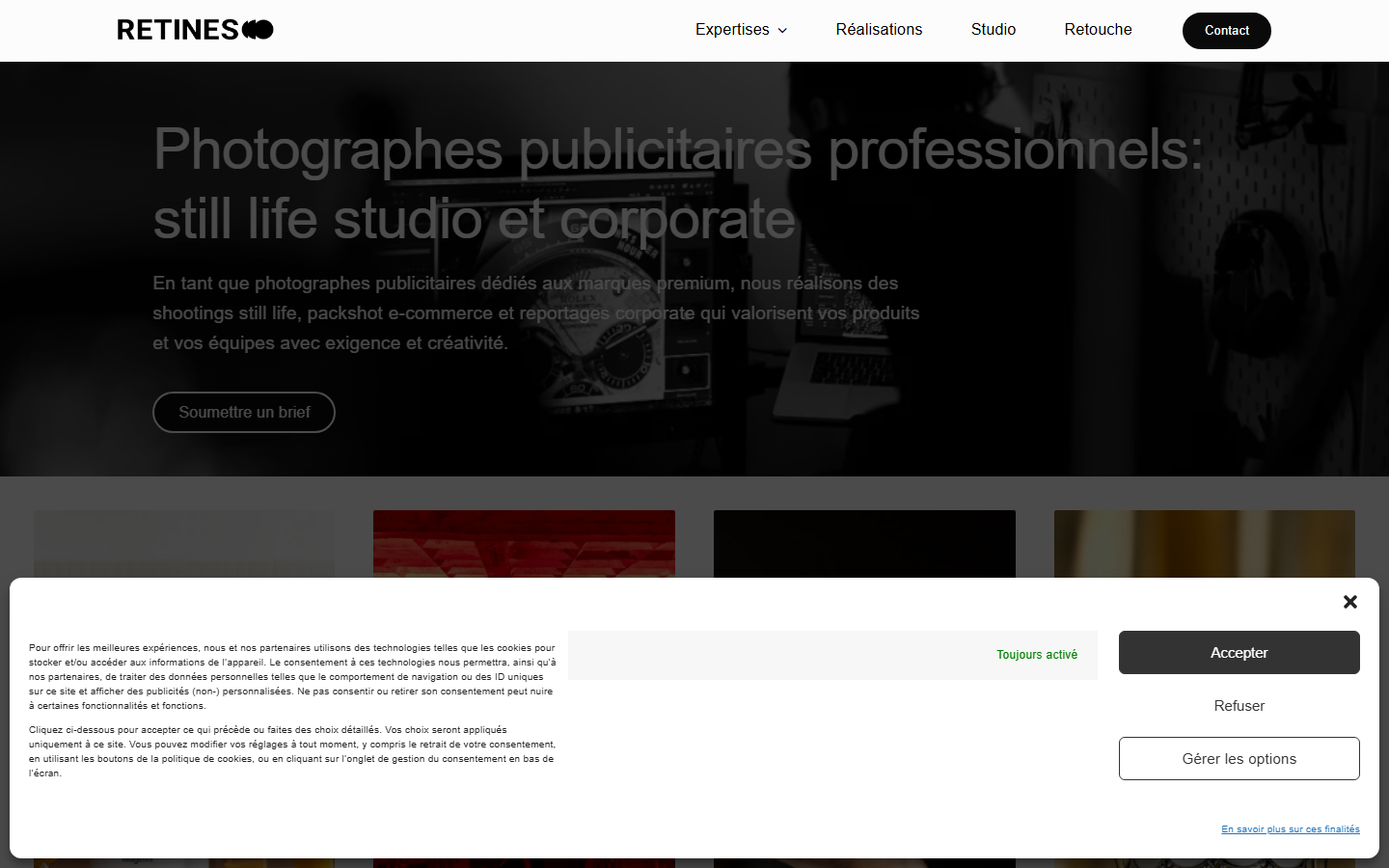 Aperçu du site de Rétines - Studio de Photographie