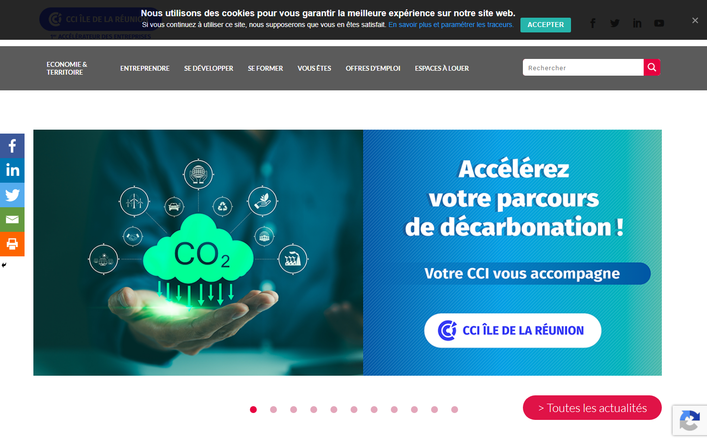Aperçu du site de CCI LA REUNION