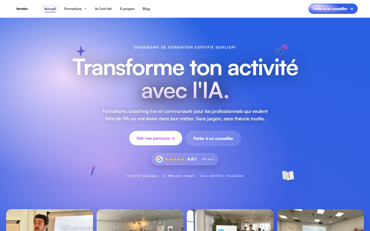 Aperçu du site de REVOLIA