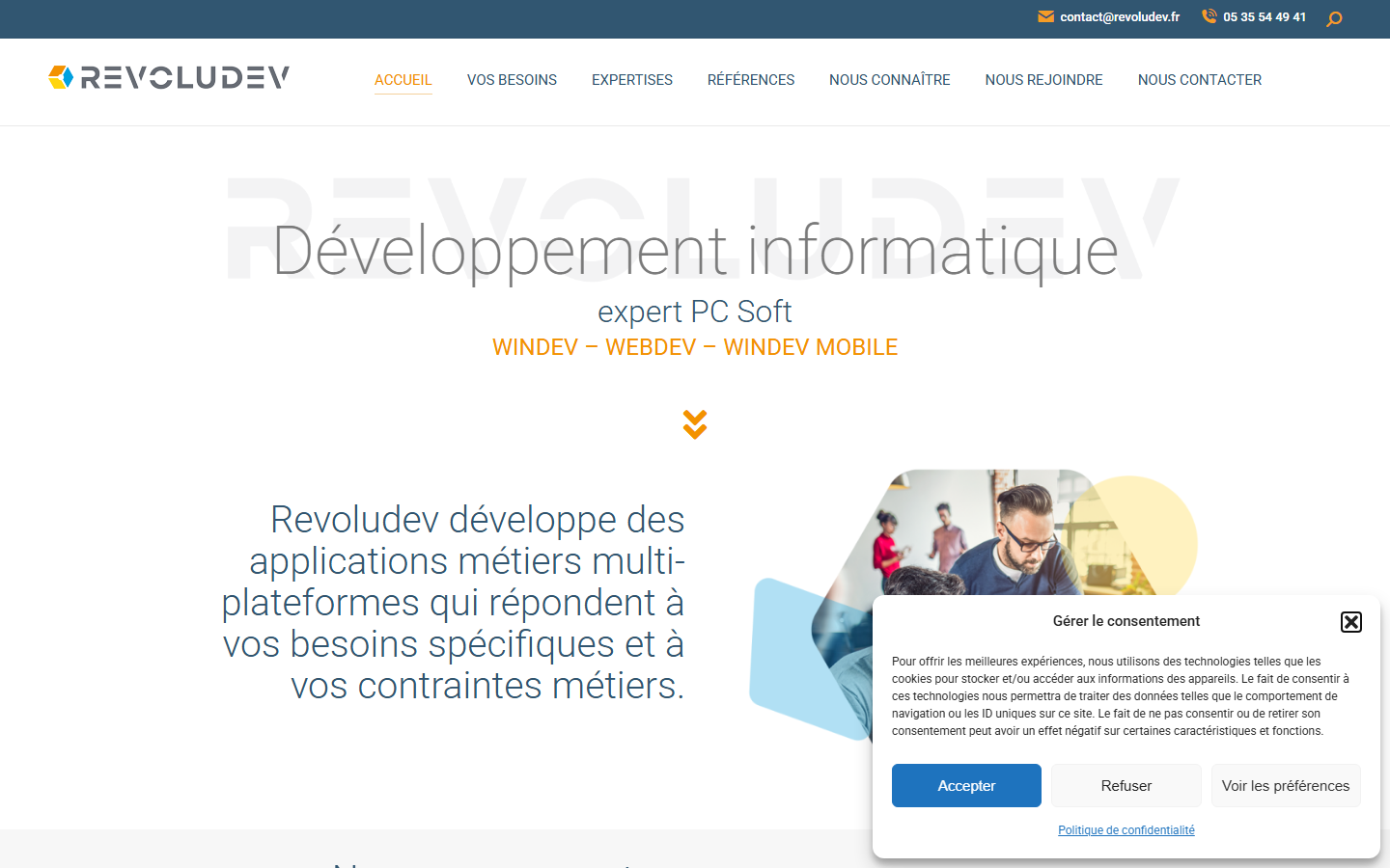 Aperçu du site de Revoludev