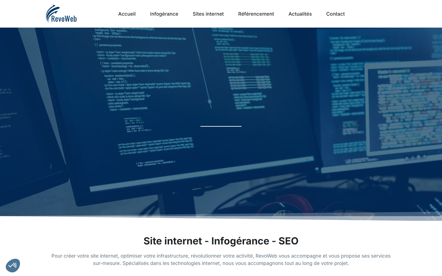 Aperçu du site de RevoWeb