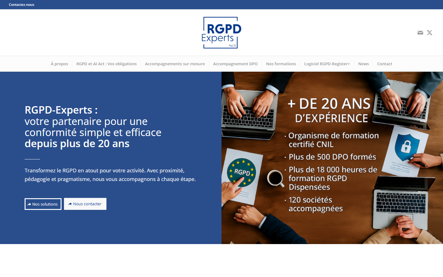 Aperçu du site de RGPD-Experts