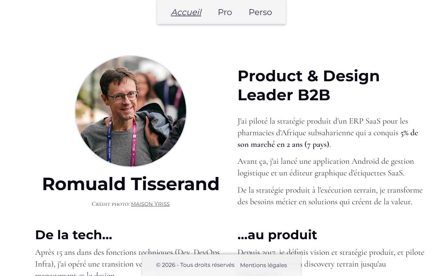 Aperçu du site de Rinno