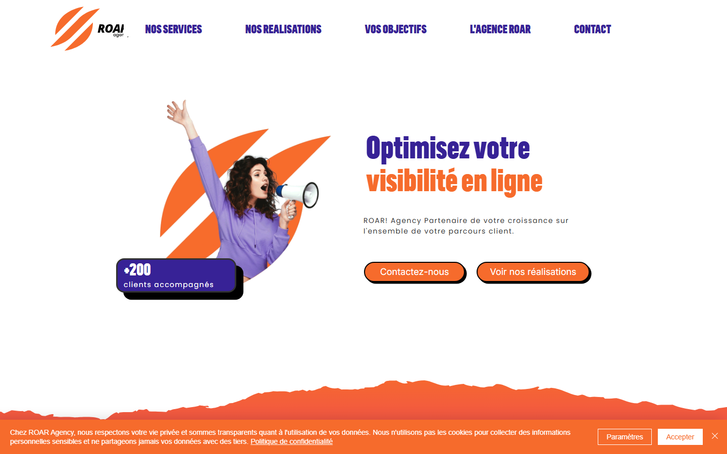 Aperçu du site de ROAR AGENCY