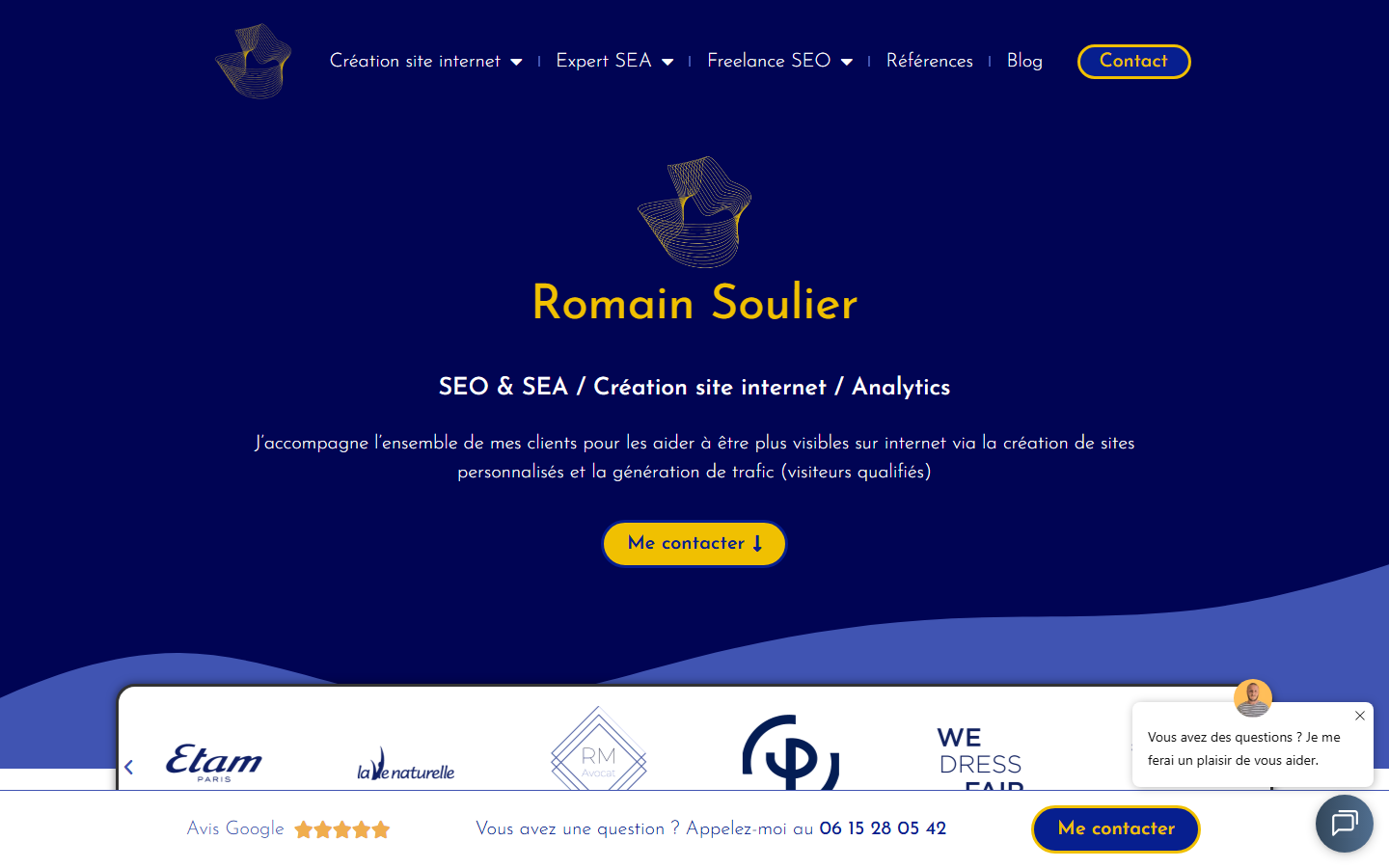 Aperçu du site de Romain Soulier - Conception Web