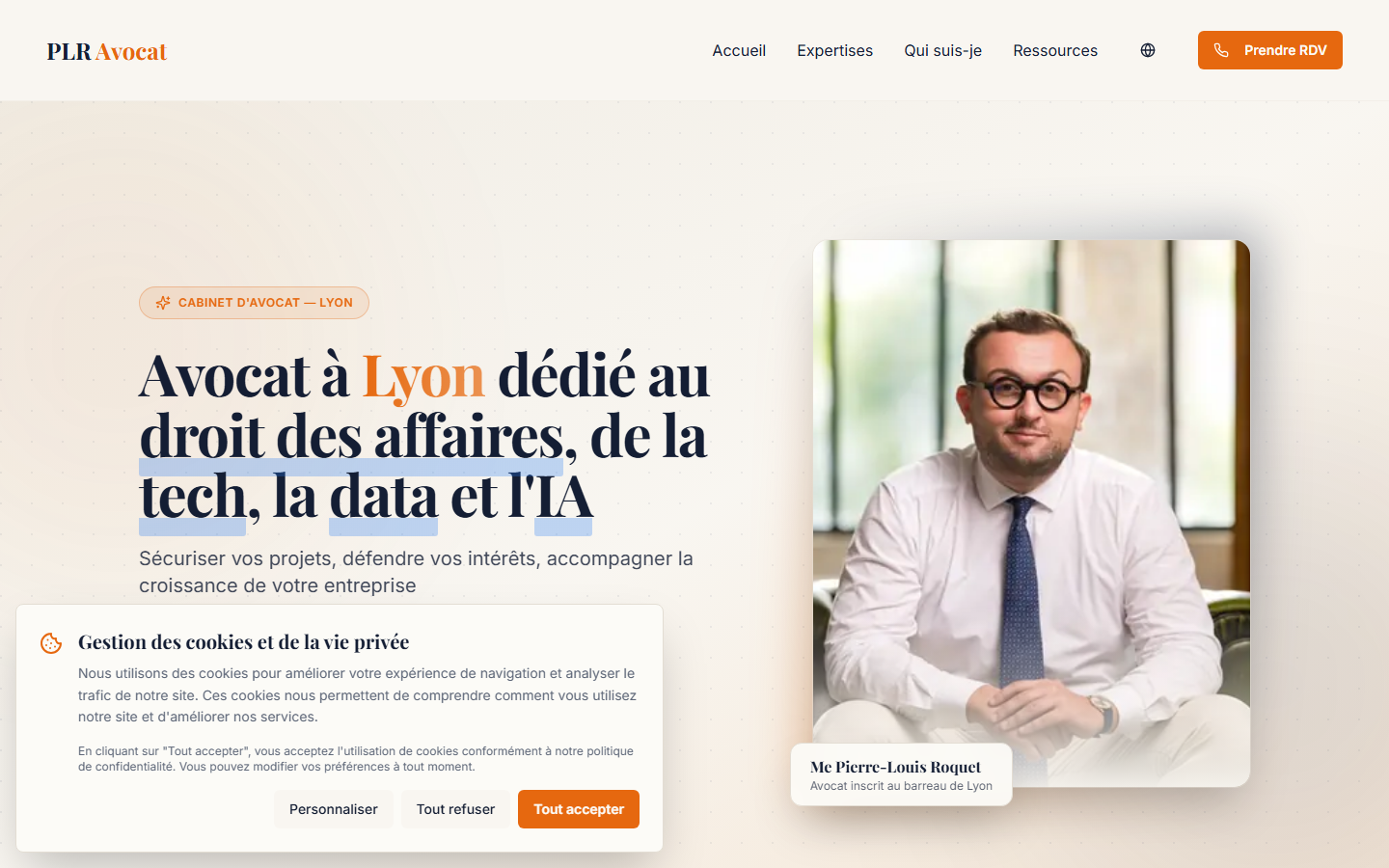 Aperçu du site de Pierre-Louis Roquet Avocat