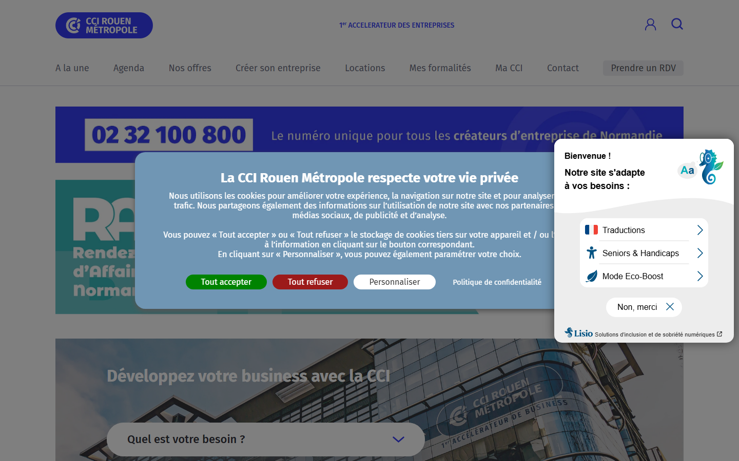 Aperçu du site de CHAMBRE DE COMMERCE ET D'INDUSTRIE METROPOLITAINE ROUEN METROPOLE