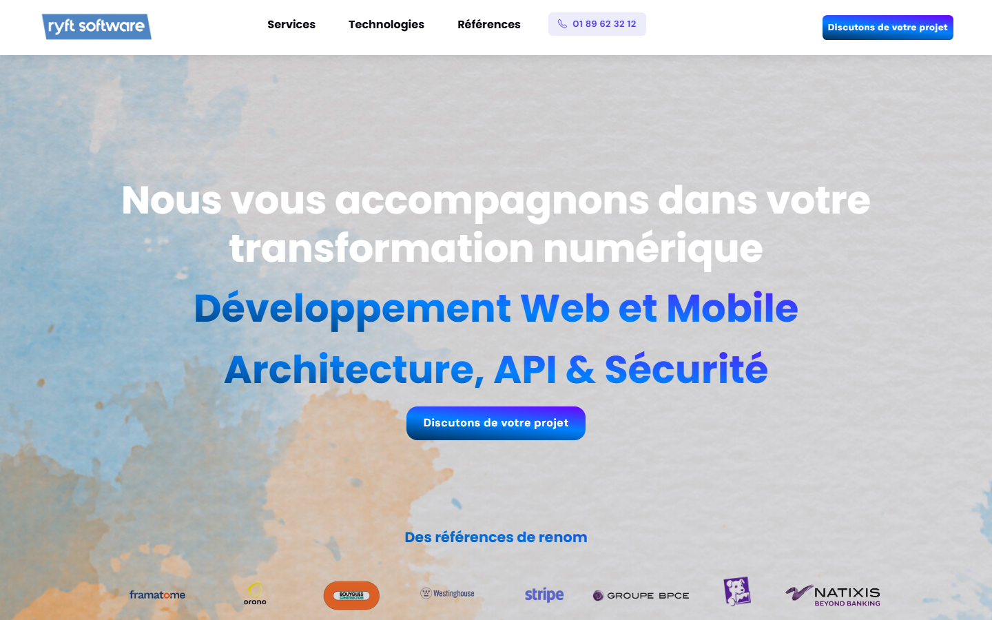 Aperçu du site de ryft software