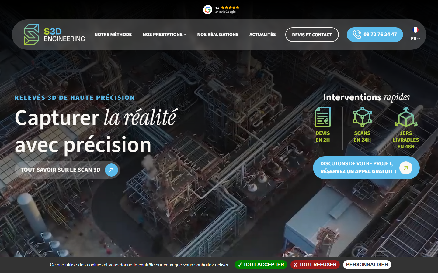 Aperçu du site de S3D ENGINEERING