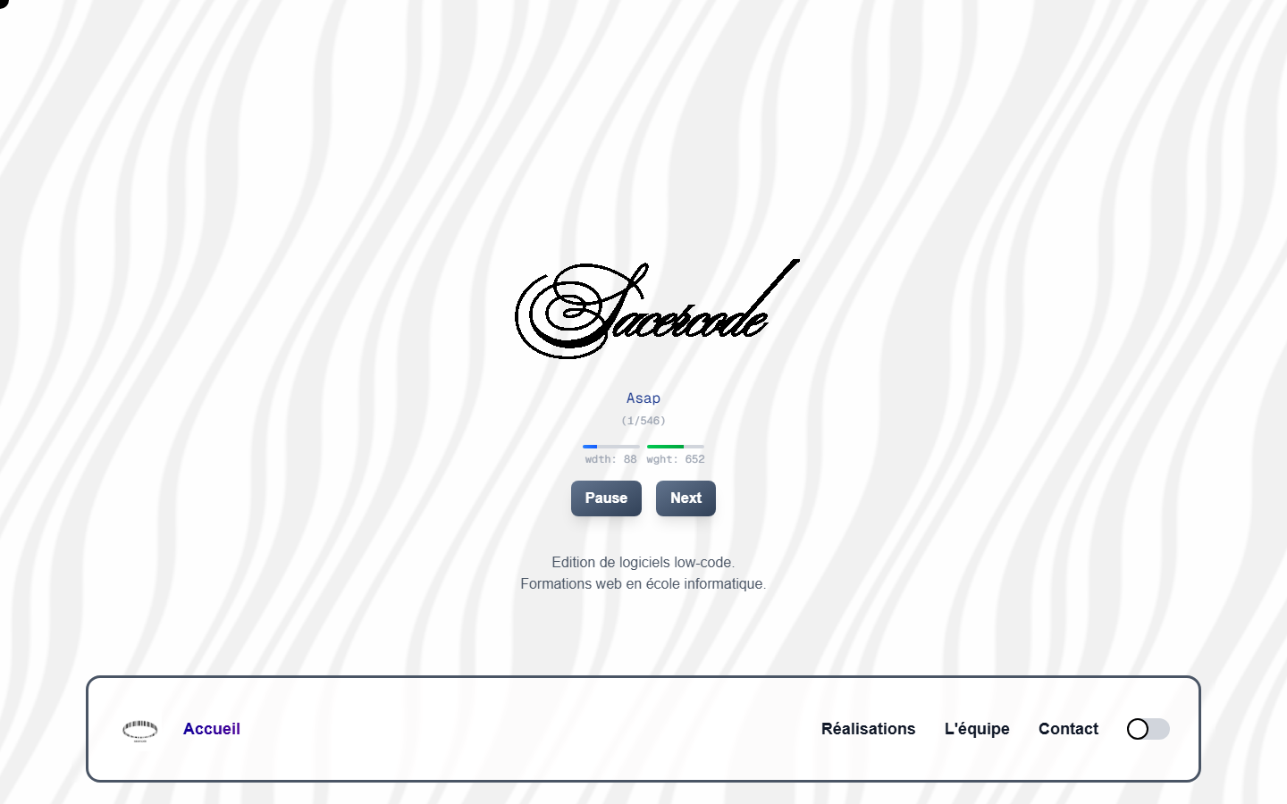 Aperçu du site de SACERCODE