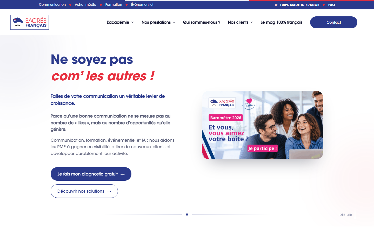 Aperçu du site de SACRES FRANCAIS