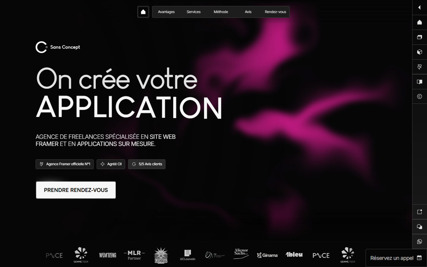 Aperçu du site de Sans Concept