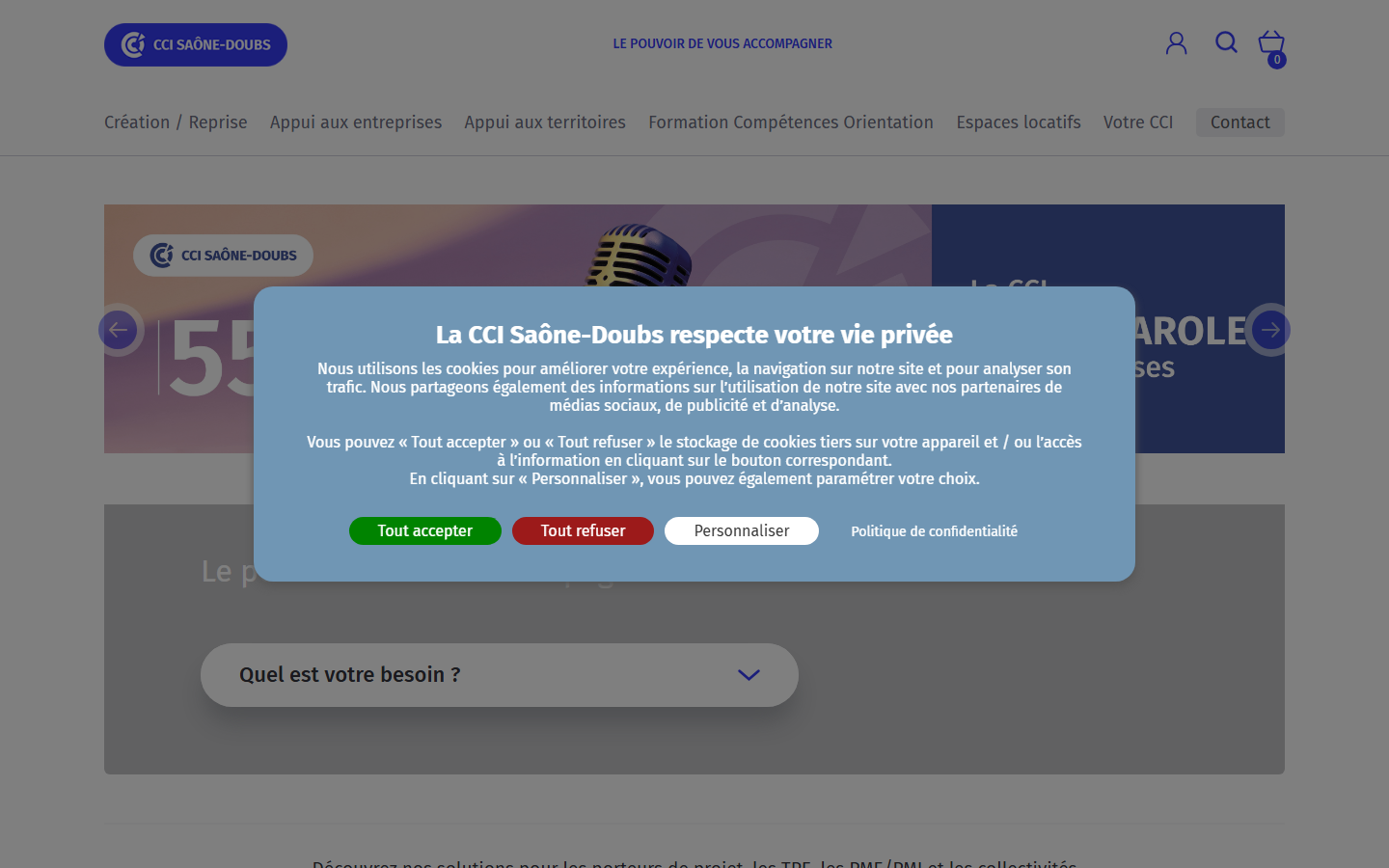 Aperçu du site de CCI Saône-Doubs