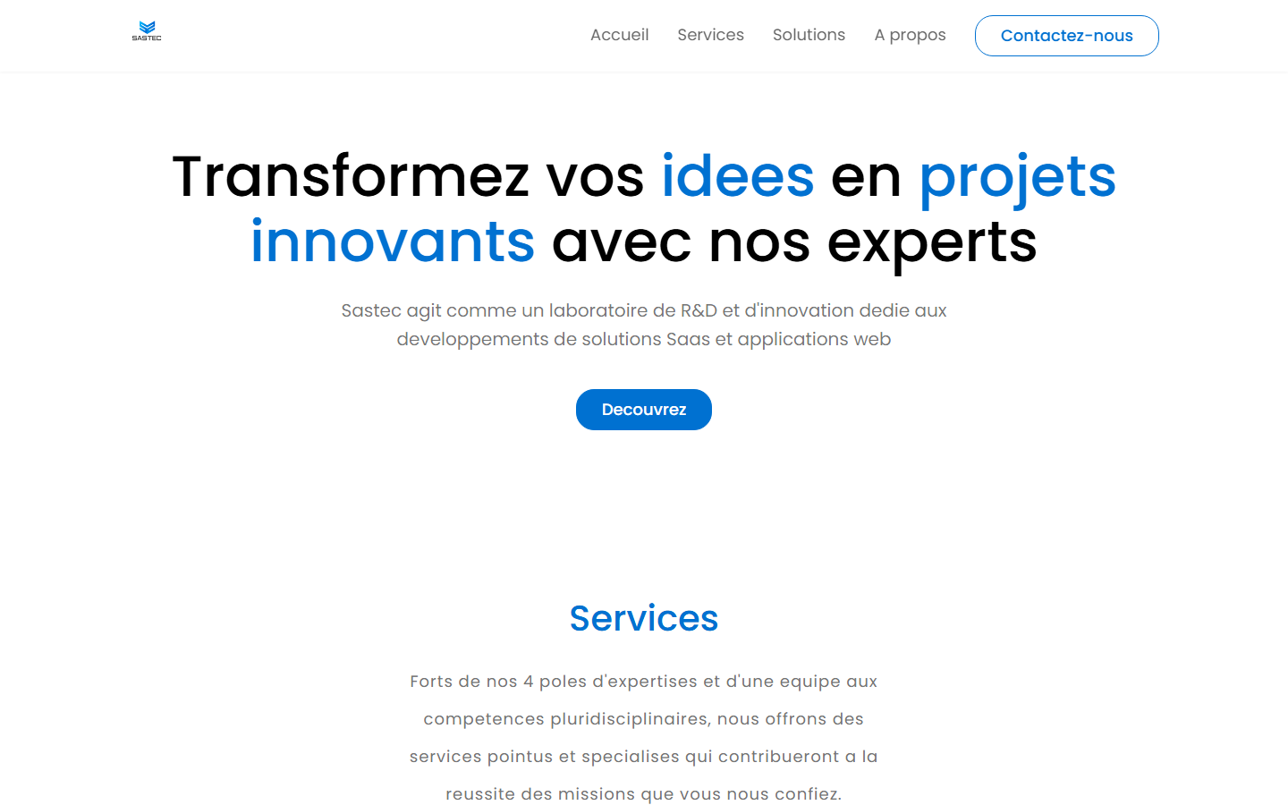 Aperçu du site de SASTEC