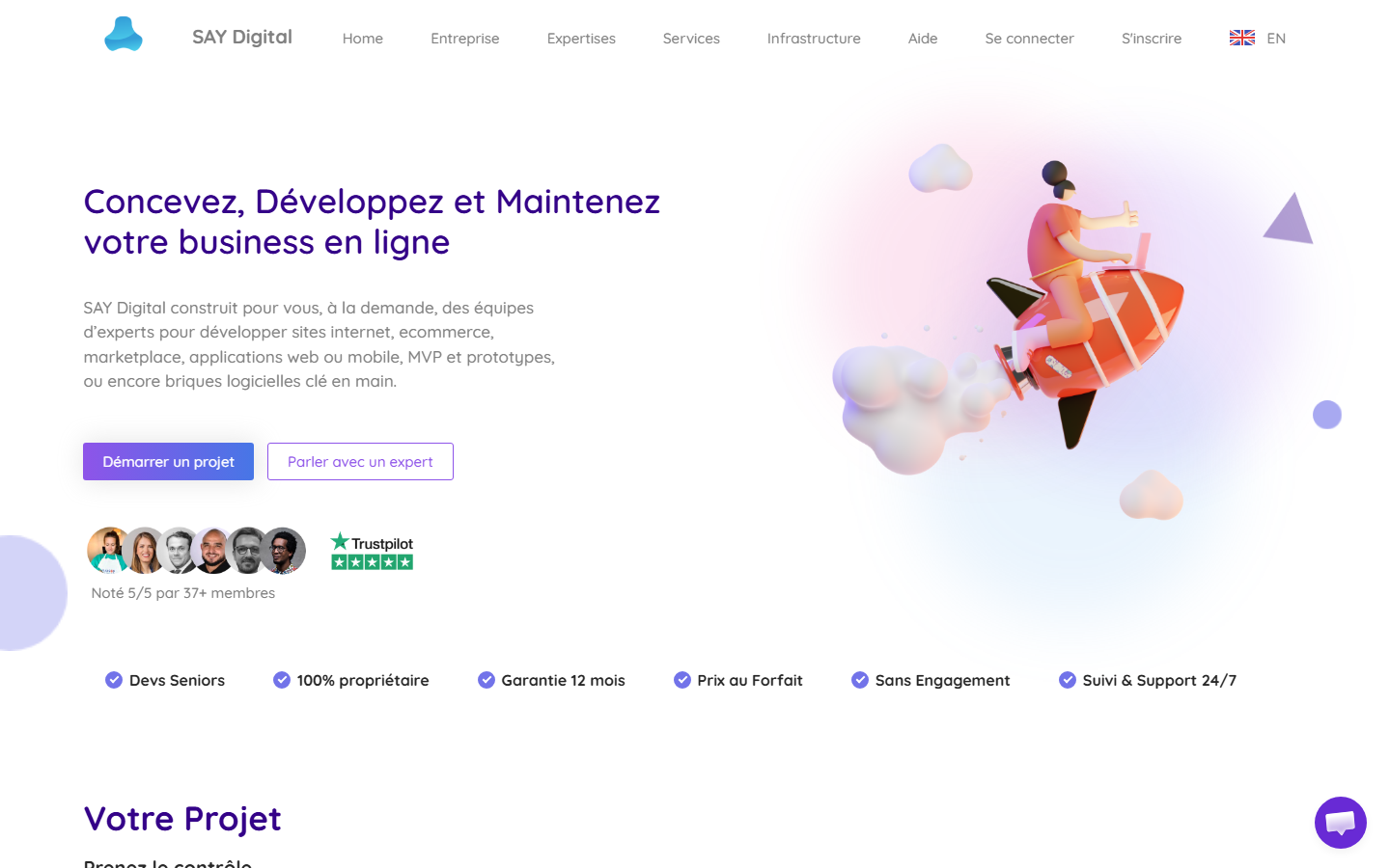 Aperçu du site de SAY DIGITAL