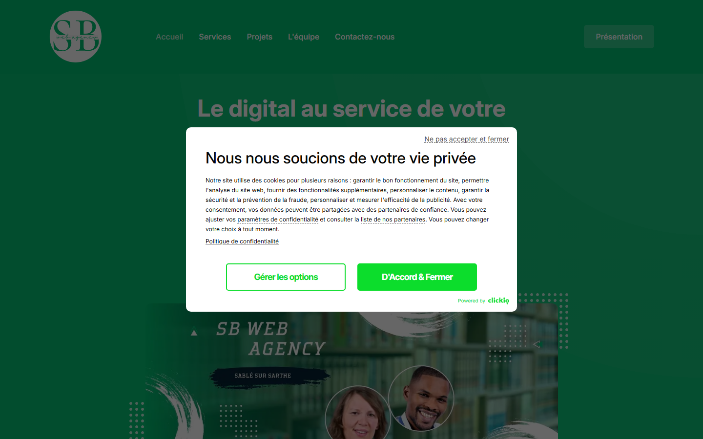 Aperçu du site de SBWebagency