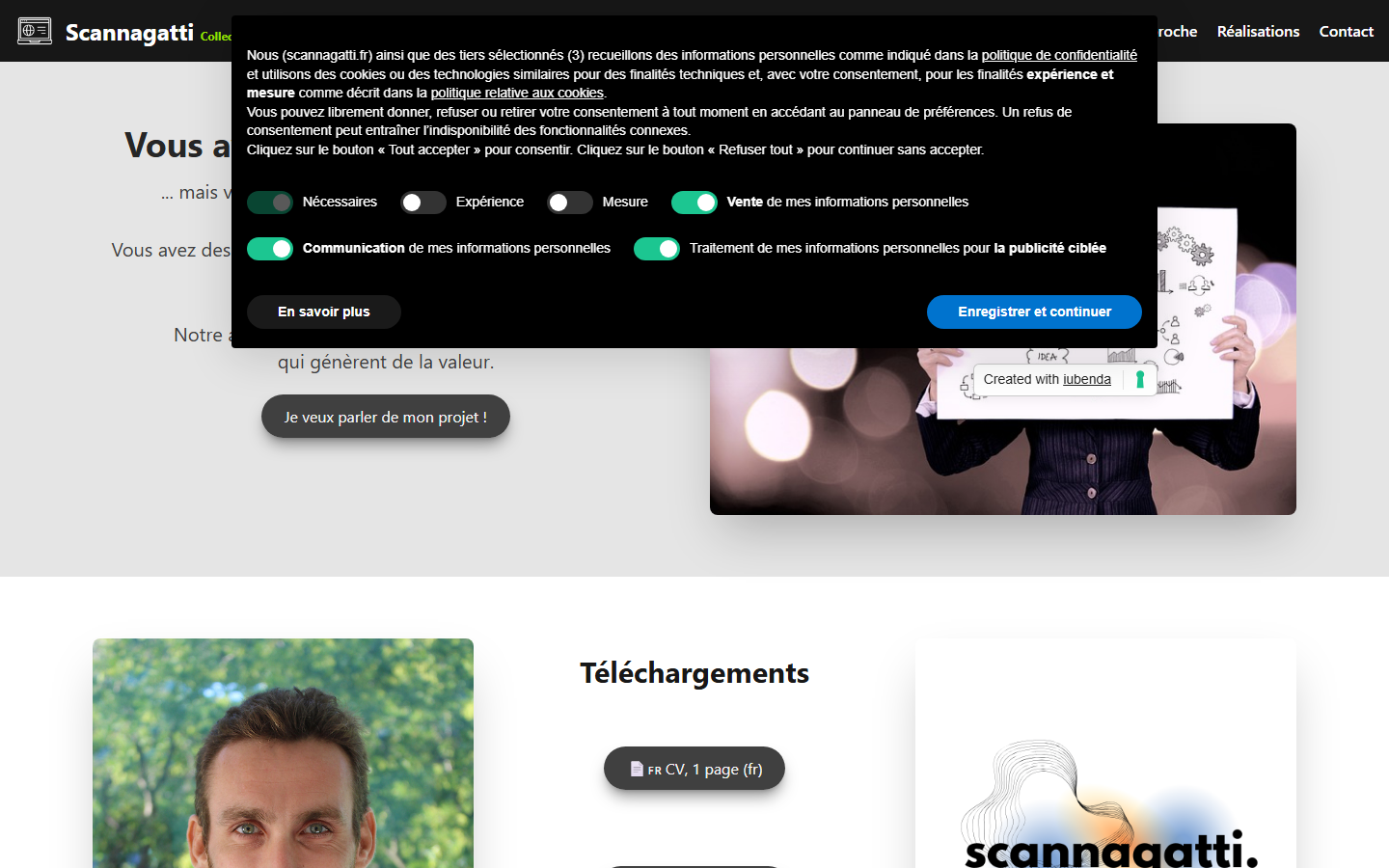 Aperçu du site de Scannagatti Thomas