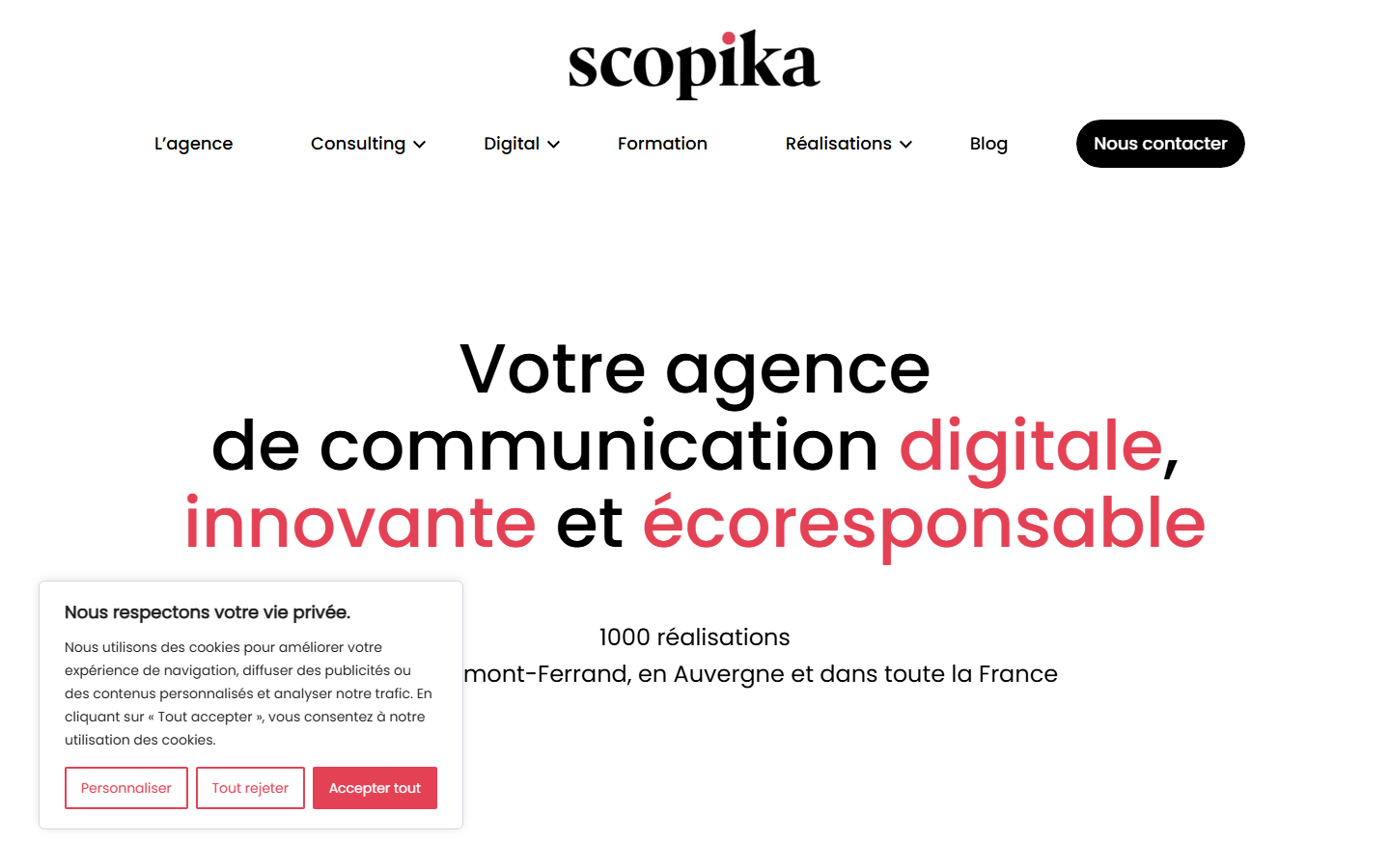 Aperçu du site de SCOPIKA
